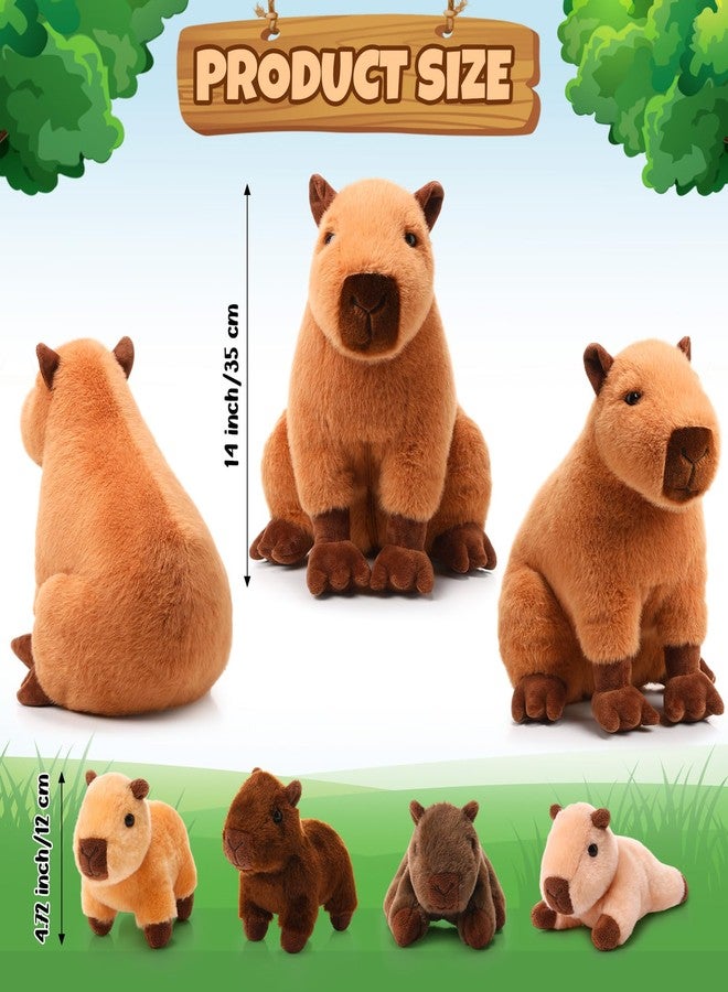 Hollowfly 5 Pcs Capybara Stuffed Animals Capybara Plush Gift for Stuffed Mommy Kids with 4 Cute Babies Inside Soft Plushies for Birthday Party Gifts Operation Christmas(Dark Color,Sitting Style) - Image 2
